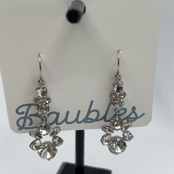 Baubles Silver & Clear Austrian Crystal Chandelier Earrings - Picture 3 of 8